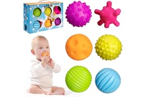 Wisplye Sharp Bolas Sensoriales, Pelotas Sensorial Bebe Juguetes, Multi Textura Pelota Juguete de Baño Masaje Mordedor Aliviar Estrés para Niños 0 a 3 Años (6 PCS)