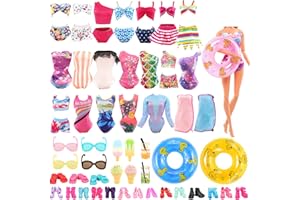 Miunana 26 Pezzi per 11.5 Pollici 28 -30 CM Bambola: 6 Abiti Vestiti + 12 Accessori + 8 Paie delle Scarpe (Slezionati A Caso)