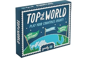 GAMELY Top of the World: The pocketsize globe-trotting game of top 10s. Travel the world in this game of knowledge, strategy & crafty guesswork.