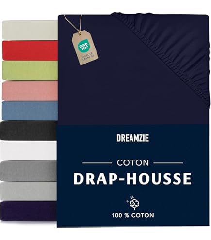 Drap-housse 100% Coton 160x200cm Avec Bonnet 35cm – Gris Foncé, LOVELY HOME
