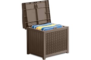 Suncast SSW1200 ® Premium Garden Storage Seat Box Suitable For Indoor & Outdoor Storage (83 Litre Capacity – Taupe)