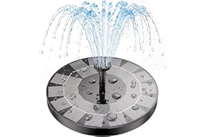 AISITIN 2.5W Outdoor Floating Solar Fountain, Solar Pond Pump and 6 Nozzles, Solar Water Feature for Bird Bath Aquarium Garde
