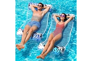 Orifinter XL Luftmatratze Pool, 2 Stück Pool Zubehör Wasserhängematte, 4 IN 1 Luftmatratze Wasser Pool Spielzeug, Luftmatratze Pool Erwachsene, Wasserspielzeug für Sessel Hängematte Matratzen Sitz