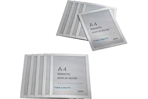 TUKA-i-AKUT 10x A4 Cadre d'affichage Magnétique, Adhésif pour Signe Enseignes, Pochette Cadre d'infArgentmation Fermeture Magnétique, PArgentte Affiche, Sachet de 10 Couleur Argent, TKD8400-A4-10x