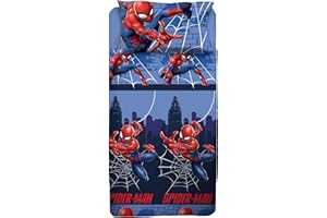 HERMET Set Lenzuolo Letto Singolo, Completo Letto Singolo Disney, Lenzuolo Sopra, Lenzuolo Con Angoli, Federa, Blu, 100% Cotone, Prodotto Ufficiale