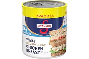 SWANSON S Swanson White Premium Chunk Canned Chicken Breast in Water, Fully Cooked Chicken, 12.5 OZ Can (Pack of 2)