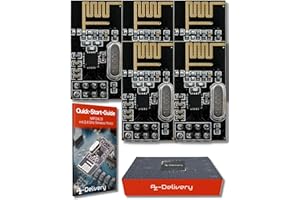 AZDelivery 5 x NRF24L01 + 2.4GHz Wireless RF Transceiver Module compatible with Arduino and ESP8266 Including E-Book!
