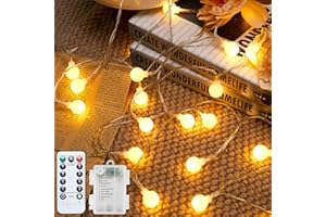 JOJOlife Catena Luminosa, 6.3 m/40 LED, Alimentazione a Batteria, 8 Modelli, Controllo del Pulsante o del Telecomando, Adatto per Interno, Stanza, Natale, Esterno, Giardino, Festa, Matrimonio