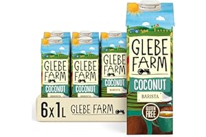Glebe Farm Gluten Free & Vegan Coconut Milk, Healthy Dairy Free Coffee Creamer & Coconut Milk Barista Multipack For a Perfect Microfoam, 6 x 1 Litre