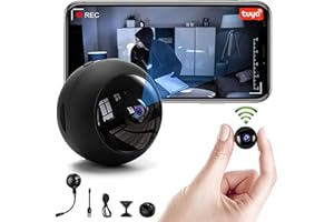 SURKOS Mini Camara Espia Oculta, 4K Super-HD, Camuflada Sin Luz de Grabación, Compatible con Alexa, Google Home, SmartThings e IFTTT, App TUYASMART, Magnética, Sensor de Movimiento y Visión Nocturna.