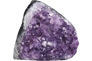 dssmboom Natural Amethyst Crystal Cluster Specimen for Meditation Chakra Balancing, Irregular Rough Stone Geode Quartz Home Decor for Wealth & Good Luck, 2.65-3.31 lb