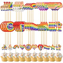 MWOOT Bandiere Gay Pride LGBT, 60 Pezzi Piccole Bandiere Arcobaleno per Decorazioni Mese Orgoglio, Decorazioni per Giorno Orgoglio, Accessori per Sfilate Martedì Grasso Orgoglio