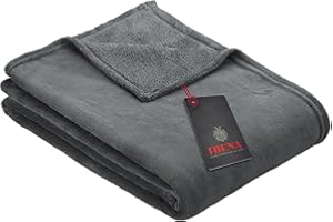 Ibena Kuscheldecke Olbia 150x200 cm - flauschig, warm & waschbar, fleecedecke dunkelgrau einfarbig