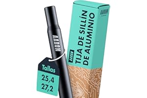 AARON Tubo de sillín de 27,2 o 25,4 mm de diámetro, tubo de sillín de aluminio con 350 mm de longitud, tija de sillín para bicicleta de ciudad, bicicleta de trekking y bicicleta de turismo con escala en negro