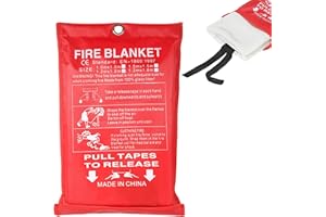 PLASTIFIC Manta ignífuga grande de 1 m x 1 m, de liberación rápida, para hogar, cocina, oficina, caravana (modelo colgante, paquete de 1)