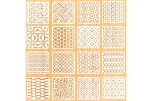 AIDERLOT 16Pcs Drawing Painting Stencils Set, Stencil for Crafts Reusable Painting Template Stencils, Plastic Painting Stencils for Painting on Wood, Furniture Wall Home Decor DIY Scrapbooking