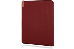 HANOI Collection® Lisboa™ Book Sleeve with Zipper, Book Protector, Book Pouch for paperbacks. Padded Book Cover for Hard Covers. Large Bookcase with Zipper, Hardcovers Protector (Dark Red, Large)