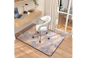 PLACOOT Heavy Duty Office Chair Mats for Carpeted and Hardwood Floor 120 x 90 cm Carpet Protector Chair Mat for Home and Office Floor Mat for Office Chair Anti-skidding Style Flower