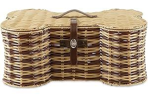 Bone Dry Kosz na zabawki do przechowywania zwierząt domowych, mały, 17,5 x 11 x 7,5, wiklina z tworzywa sztucznego w paski