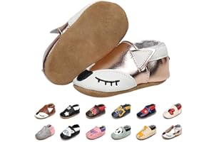 EDOTON Chaussures Bébé Fille Premiers Pas Souples en Cuir Suédé - Dessin Animé 0 à 24 Mois