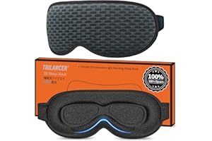 Trilancer 2025 Antifaz para Dormir Innovador para Hombres y Mujeres, Mascara para Dormir Sin Luz,Mascarilla para Dormir,Tapa Ojos para Dormir,Cubre Ojos para Dormir,Meditación,Viajar,Avión(Malla Azul)