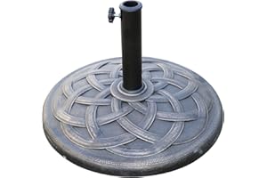 Angel Living 19kg Pied de Parasol Rond Ø 57 mm Jardin Patio Parasol Support Base de résine avec Motifs floraux