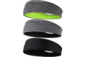 EasYoung Headbands for Men, 3-Pack Sweat Wicking Men's Headbands, Mens Sport Headbands for Running, Non-Slip, Breathable
