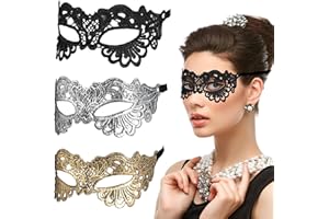 Andibro 3 Stück Maskenball Spitzenmaske, Venezianische Maske Damen Sexy Lace Maske Augenmaske Maskerade Maske für Halloween Karneval Party Kostüm Ball