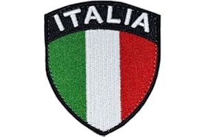 A TODA LECHE Toppe Bandiera Italia con Velkro - Toppe Ricamate per Abbigliamento - Toppe Paesi e Bandiere Europa - Toppe per Zaini - Scudo Italia