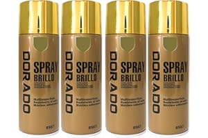 various-Pintura Spray Oro Brillo Multicolor Profesional 400ml Adecuado Metal Madera y Plástico Pack de 4 unidad