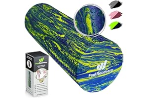 FEEL RECOVERY Rouleau de Massage Musculaire en Mousse (45x15 cm) - Foam Roller EVA Faible Densité pour Jambe, Dos, Mollet, Fascia & Trigger Point - Rouleau Masseur pour Sport, Crossfit & Fitness