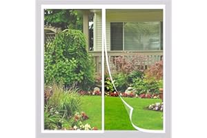 GYCQRS Moustiquaire Fenêtre Magnétique, Moustiquaire MagnéTique, Moustiquaire Avec Protection Anti-Moustiques Magic Tape - Blanc, 65x55 CM