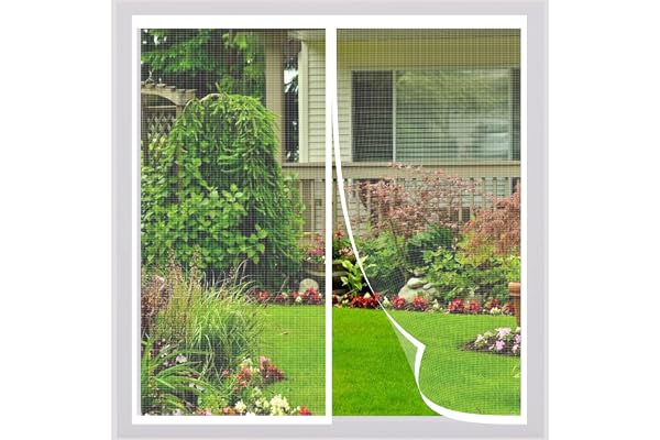 Moustiquaire Fenêtre Magnétique, Moustiquaire MagnéTique, Moustiquaire Avec Protection Anti-Moustiques Magic Tape - Blanc, 115x110 CM