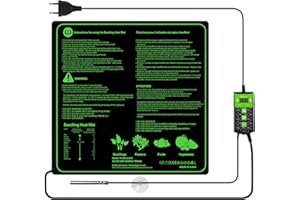 Hyindoor Heizmatte mit Thermostat wasserdichte Sämling Wärmematte Heizmatte Pflanzen Heizkissen für Sämling Germination Innengarten Gewächshaus, 50 x 50cm