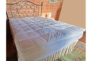 Vico Casa® Topper letto matrimoniale Double Soft 160x190cm - alto 7cm, in piuma naturale; tessuto 100% cotone; 4 elastici laterali