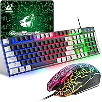 Tastiera E Mouse Gaming Con Poggiapolsi - LED Arcobaleno, Layout Italiano, Mouse 2400 DPI, Per PC - Foto 5