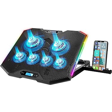 Magnetische Tabletkoeler voor iPad met 4 Koelmodi, Dubbele Digitale Weergave van Temperatuur en Elektrische prestaties, Intelligente Laptopkoeler met Type C Oplaadkabel, 2 Soorten Installaties