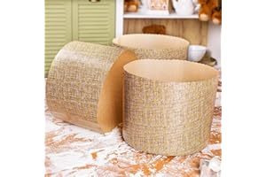 SHSH TRADE GROUP Panettone Paper Mold Large 540ml 12 Pack Easter Bread Pan Paska Kulich Paska Mould Easter Bread Pan 13 x 10 cm (W x H) Panettone Molds for Baking Panettone Panetone Molds