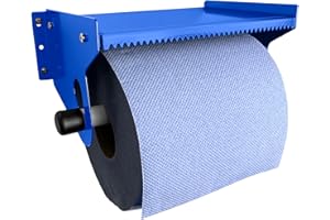 TR Home Solutions Portarotolo e portarotolo blu – Dispenser da parete in acciaio verniciato a polvere blu – Supporto in metallo resistente per cucina, garage, officina o ristorante