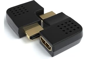 ‎JAMEGA JAMEGA - HDMI Winkel Adapter 2er Pack | rechts 90° Grad Winkel Flach von HDMI A Buchse zu HDMI A Stecker 19pol | Konverter 1080p Full HD 4K Ultra HD Vergoldete Stecker