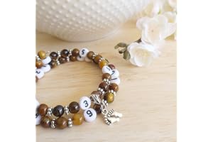 Bracelet d'allaitement oeil de tigre - permet de noter l'heure de la dernière tétée ou dernier biberon - modèle Chanvatey°