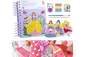 DoeDoefong Poke Art Giocattoli Fai Da Te, Libro Colorare per Bambini Princess Con Adesivi Dipinti Mano Ragazze, Set Libri Pittura Bellissimo Bambini, Sogno Infinito Dell'infanzia,3-8 Anni Fatti