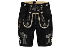 Mufimex Damen Trachten Lederhose Trachtenlederhose Trachtenhose kurz