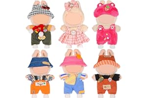 DOLLBIE Total 6 Sets Various Style Cute Doll Clothes Accessories for 17cm Dolls - Soft & Stylish Costume Accessories (Doll Not Icluded)