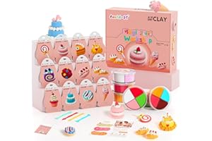 AESTD-ST Air Dry Clay Kit - Cake Themed, Modeling Clay for Kids, DIY Model Magic Clay with Sculpting Tools and Tutorials, 12 Boxes Molding Clay, Ultra Light, Soft & Non-Toxic, Arts and Crafts Gift for Kids
