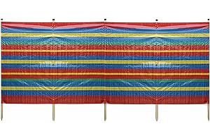 LG TRADERS LIMITED Wooden 4 5 6 8 10 Pole Colourful Tall Wind break Windbreaker Beach Sun Shelter Caravan festival Camping (5 POLE (4FT HIGH X 9FT LONG))