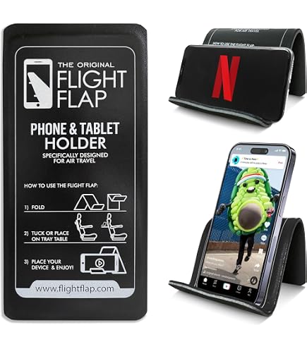 KIVOS Magnet-Handyhalterung Für Flugzeugsitz – 360° Drehbar | MagSafe-kompatibel | Mit Versteckten Stützarmen