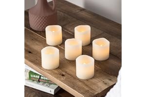 Lights4fun - Set di 6 Candele Votive LED in Vera Cera a Batteria