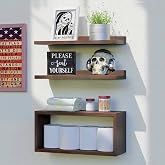 Dime Store Engineered Wood Wall Shelf Set with Storage Box for Office & Home | Floating Shelves with Open Storage Rack | Mode