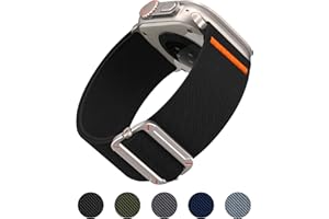 Higgs Nylon Bracelets Compatible avec Bracelet Apple Watch 44mm 46mm 45mm 42mm Ultra 3/2/1 49mm Homme,Réglable Nylon élastique Sport pour iWatch Series 11 10 9 SE/2 8 7 6 5 4 3 2 1